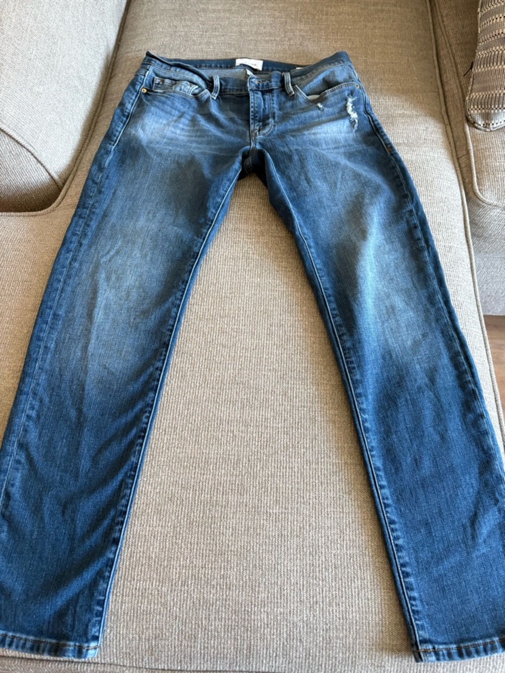 Frame Denim Le Garçon Blue Straight-Leg Jeans
